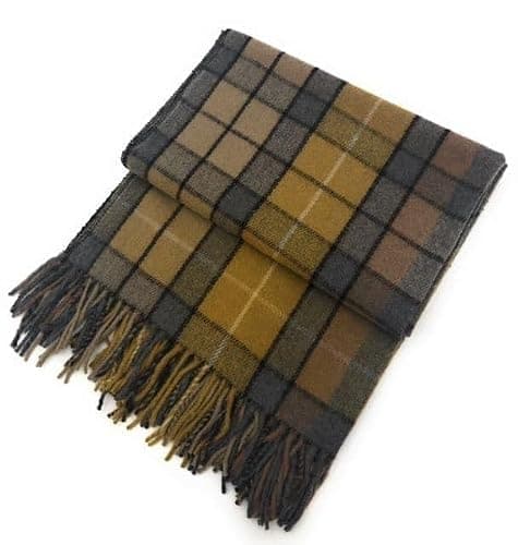 Luxurious Wool Knee blankets for elderly, Adults - 74x31" - Scottish tartans - Fringed edges, check Cosy sofa throws - Reading, Wheel chair, Travel - winter Blanket (Buchanan Natural Tartan) — view 4