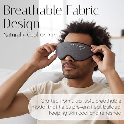 Proglobe Luxe Sleep Mask for Sleeping, Dark Grey, 100% Blackout Eye Mask — view 4