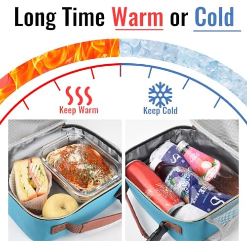 Genteen Lunch Box for Men Women Adults Kids - Insulated Lunchbox Reusable, Zip Closure & Buckle Handle, Portable Cooler for Work, School, Travel (Teal) — view 6