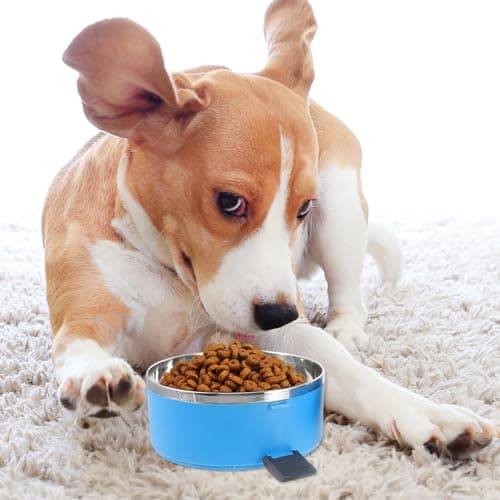Ipetboom Spill Proof Pet Travel Bowl Double Layer Stainless Steel Dog Cat Food Water Container Portable Leakproof with Handle for Outdoor Feeding — view 5