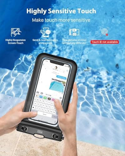YOSH Waterproof Phone Pouch [IPX8 Certified], Fits Up to 7.0", Black — view 3