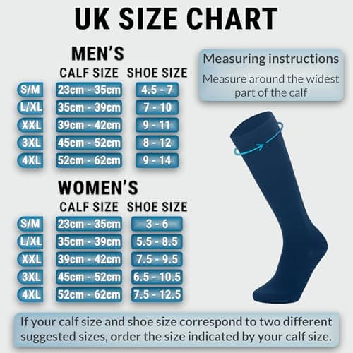 360 RELIEF Compression Socks for Women & Men, Flight Socks L/XL Blue — view 3