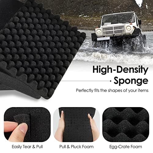 COSTWAY Portable Waterproof Hard Case, Compact Camera Case with Customizable Fit Foam, Dustproof Protective Tool Box for Electronics, Drones, Camera and Lens (Black, 13 Inch, 34x31x16cm) — view 3