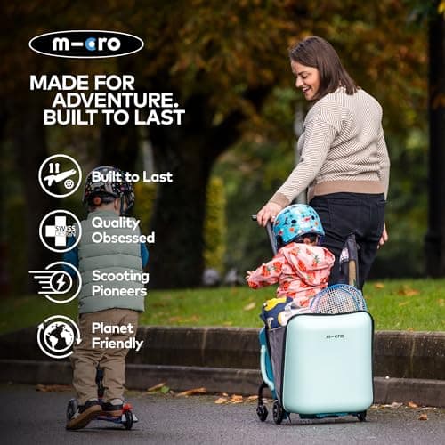 Micro | Suitcase Scooter | Eazy Ride On Trike Suitcase for Kids | Toddler Flight Essential | Foldable & Lightweight | Holiday Stroller | 18 months+ | Blue — view 5