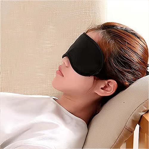 Mebamce 3 PCS Sleep Mask, Eye Mask for Sleeping, Adjustable Strap, Black — view 3