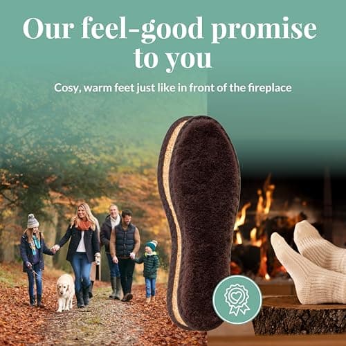 Hey Nature Merino Wool Insoles, 2 Pairs, Thermal Shoe Inserts, Men & Women — view 6