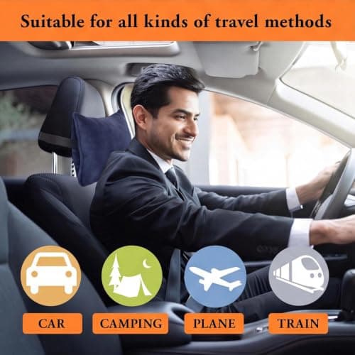 Eulihent Travel Blanket and Pillow 2 in 1 Airplane Blanket Ultralight Compact Foldable Soft Flannel Blanket with Luggage Belt and Backpack Clip for Long Flights, Camping, Car, Business Trips (Blue) — view 6