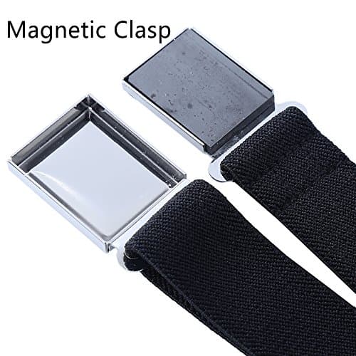 Kids Toddler Adjustable Magnetic Belt - Big Elastic Stretch Belt with Easy Magnetic Buckle for Boys Girls (Black)(Size: One size) — view 2