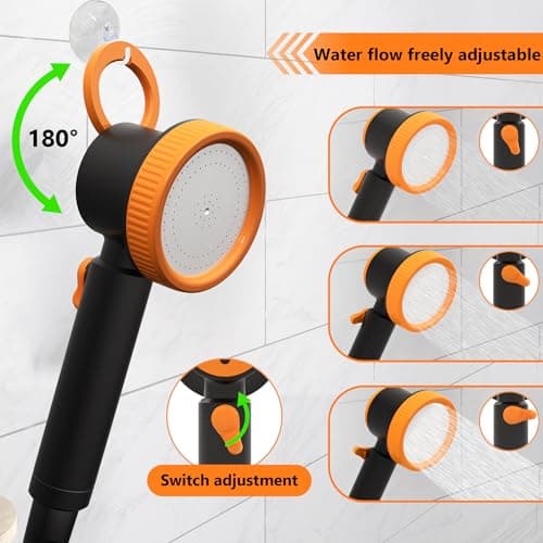 Camping Shower, 8000mAh Type-C Rechargeable Portable Shower Camping Shower,Camping Shower with Pump Heat Display, 2 Gear Adjustment, shower pump for Hiking, RV, Traveling, Car Washing, dog shower — view 6
