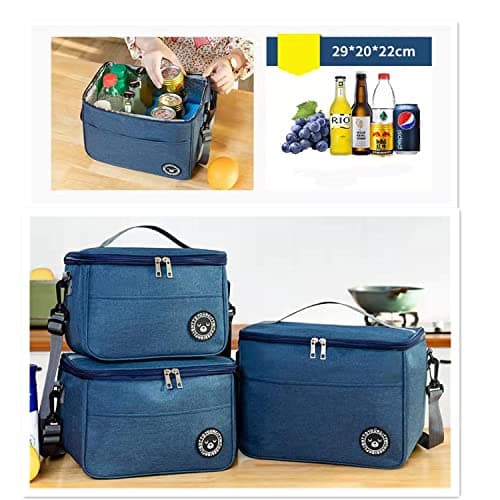 12.7L Large Family Picnic Cooler Bag Thermal Lunch Bag Cooling Bag for Work Beach Picnic Camping Keep Food Warm or Cold Insulated Cooling bag for Camping,BBQ,Family,Car and Outdoor Activities (blue) — view 6