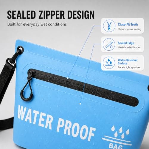 AURALIN Waterproof Dry Bag 4 L Sky Blue PVC Airtight Zip Shoulder Strap — view 5