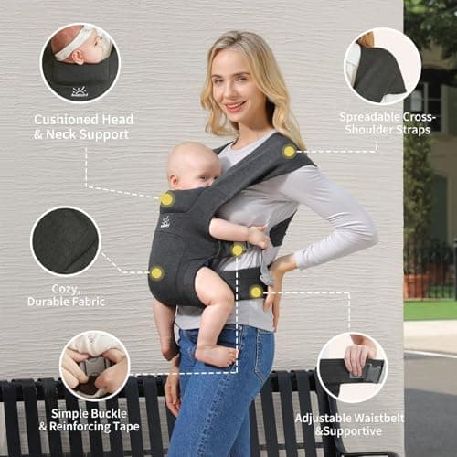 MOMTORY Baby Carrier for Newborns, Ergonomic Hip Seat Carrier, 3-12kg — view 3