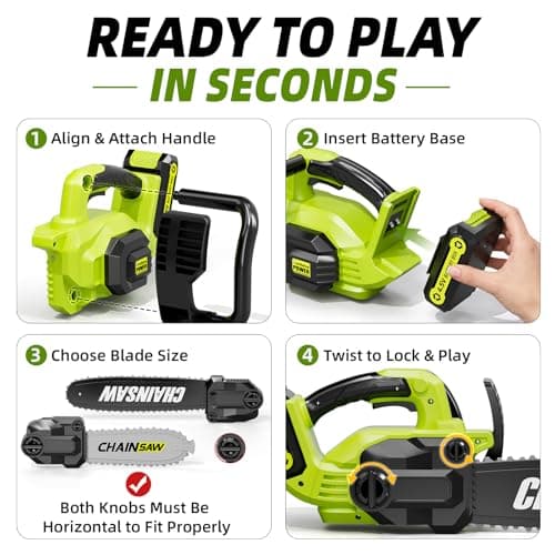 Pandapop Kids Tool Set, 2-in-1 Toy Chainsaw, Kids Outdoor Toys — view 2