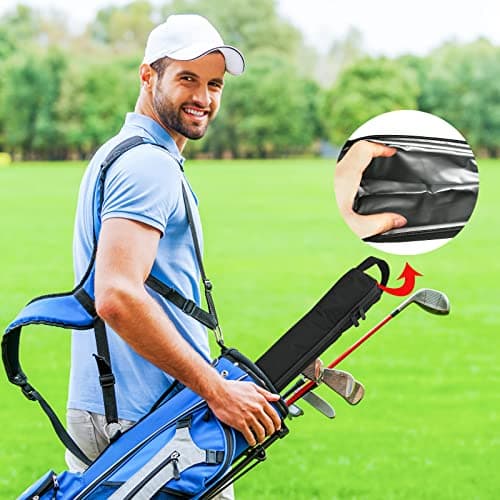 Beer Sleeve Cooler Golf Beer Sleeve 7 Cans Beer Sleeve Insulated Cooling Sleeve with Phone Bag Beer Bag Oxford Cloth Crossbody Golf Cooler Bag Golf Drinks Ice Bag for Beach Picnic Party Sport (Black) — view 6