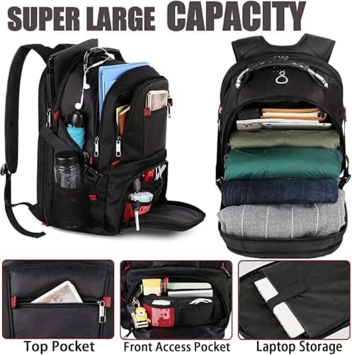 MATEIN 17.3 Inch Large Travel Laptop Backpack, 50L Large Capacity Backpack — view 2