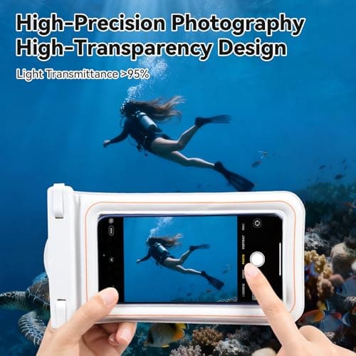 aceyoon Waterproof Phone Pouch with Stand IPX8, 7" Clear PVC Underwater Phone Case for Swimming Beach Snorkelling Kayaking, Compatible with iPhone 17 16 15 Pro Max Samsung Galaxy S26 S25 S24 Ultra — view 4