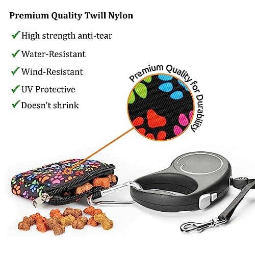Small Dog Treat Bag, Dog Treat Training Pouch Bag, Pocket Size Travel Dog Walking Bag, Dog Walk Treats Pouch, Dog Treat Pouch, Pet Bag For Lead Treats, Pet Treat Pouch For Training (Pawprint) — view 3