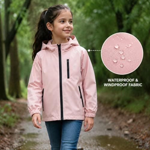 Kioeok Boys Girls Waterproof Jacket Lightweight Kids Rain Coats — view 6