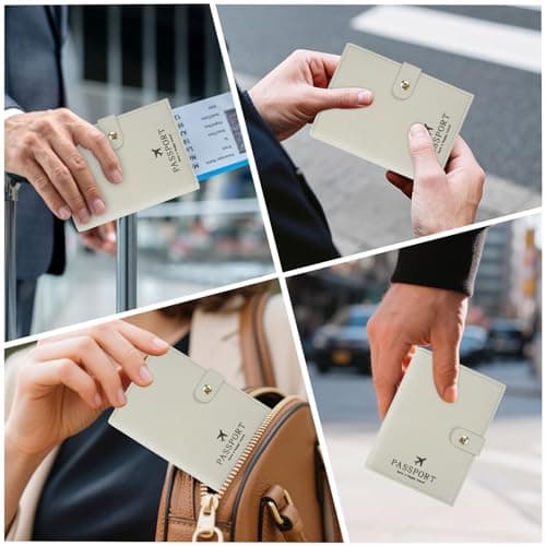 ILIYAH British Passport Holder Wallet - Passport Cover Premium PU Leather Travel Passport Case with Distinctive Design for Men Women (Light Grey) — view 5