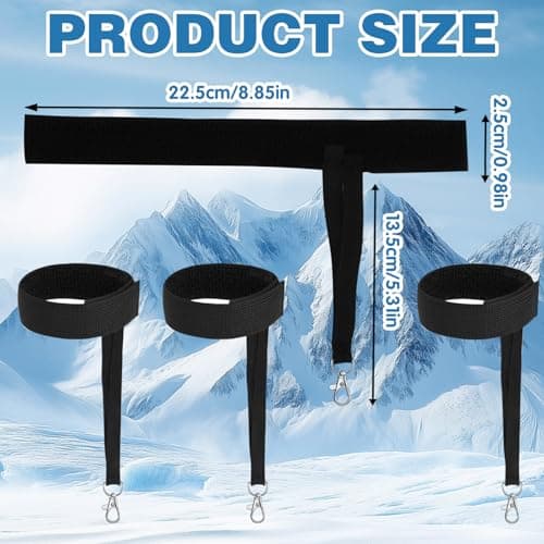 CYUXING 4Pcs Sports Winter Ski Gloves Elastic Wrist Strap, Snowboarding Accessories for Men, Safety Straps Supplies with Keychains for Mountaineering Snowboarding Outdoor Activities — view 2