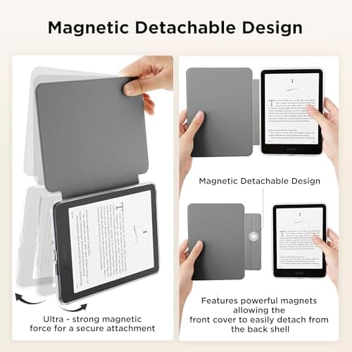 Litvana Detachable Magnetic Case for 6'' Kindle 2024 and 2022 (11 Generation), Slim PU Shell Cover Case with Auto Wake/Sleep, Leopard — view 3