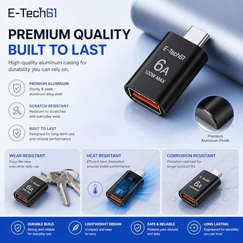 USB C to USB Adapter 3Pack,USBC Male to A Female 3.0 OTG MacBook Pro/Air Adapter,Type C Thunderbolt 4 3 Converter for Apple iPhone 17 17e 16,Mac,iPad,Microsoft Surface,Samsung Galaxy S26 — view 2