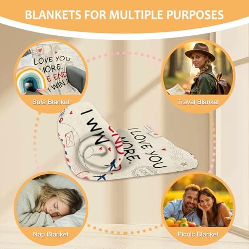 Yasrlvun Anniversary Wedding Blanket Gifts for Couples, Love Blanket 152x127cm Valentine's Day Wedding Anniversary Cozy Warm Throw Blanket for Wife Husband Girlfriend Boyfriend — view 4
