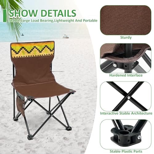 Crystals 3PCs Folding Camping Set – Portable Camping Table with 2 Chairs, Lightweight Picnic Table & Chairs for Adults – Ideal for Outdoor Camping, Picnic, Garden, Beach & Indoor Use — view 3