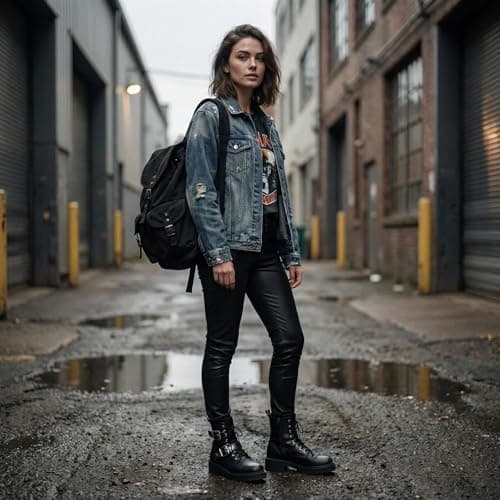 Canvas Backpack Vintage Army Style Rucksack School Gym Bag Camping Hiking Travel Sack Unisex Punk Fashion Daypack - Black — view 5