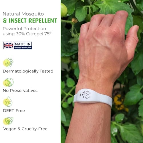 THEYE Mosquito Repellent Bracelet - Anti Mosquito Bracelet for Adults, Children, Kids - 100% Natural, Deet Free Mosquito Repellent Bands - Provides Up to 2 Weeks Protection - White Small — view 2