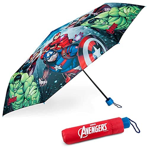 BONNYCO Kids Umbrella Windproof Strong, Avengers. Compact Umbrella Kids for Bag, Backpack or Travel. Folding Brolly with Reinforced Structure, Mini Pocket Brolly. Original Gifts for Boys Avengers