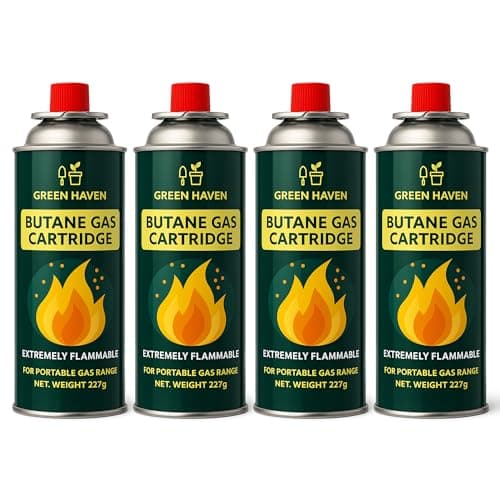 Green Haven Butane Gas Cartridge | Butane Propane Mix 4 Pack - EN417 Screw