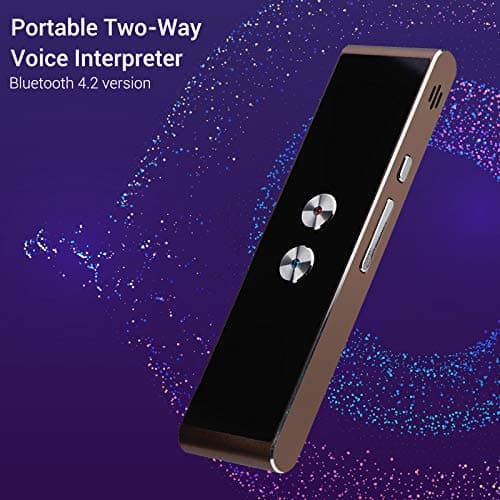 Portable Smart Voice Translator, Handheld Two Way Real Time Instant Multi-Language Translator Speech/Text Translation Device for Learning Travel Meeting, Support 40 Languages (Brown) — view 2