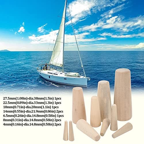 Tissting Set of 10 Marine Tapered Conical Thru-Hull Emergency Soft Wood Plugs Kit,Drain Stopper,Suitable for Boat Yacht — view 3