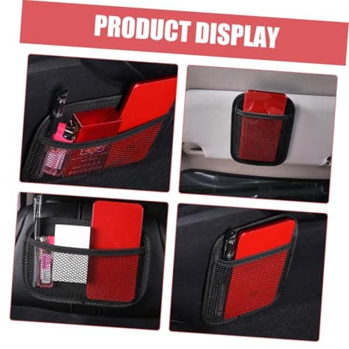 2pcs Black Oxford Cloth Car Door Pocket Organizer with Mesh Storage — view 3