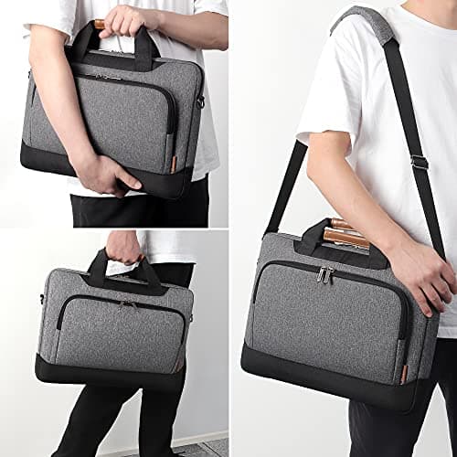 DOMISO 15-15.6 Inch Laptop Sleeve Business Briefcase Computer Case Compatible with Lenovo 15.6" Ideapad 330/16" MacBook Pro/HP EliteBook 850 G3/Envy x360 15/Latitude 3580/Acer Chromebook/Asus,Grey — view 2