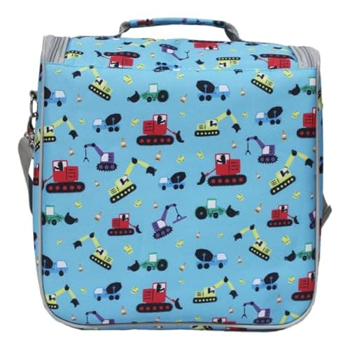 Tiddler Cooler Bag | Extra Large Insulated & Double Zipped | Carry Handle & Padded Shoulder Strap (Diggers & Lorries) — view 2