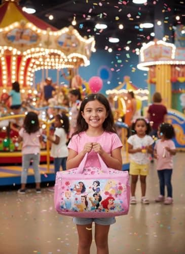 Kids Character Duffle Bag 16.5" – Travel & Sports Bag with Zipper Pocket, Mesh Side Pockets & Adjustable Strap, Princess, Licensed Character Kids Duffle Bag — view 5