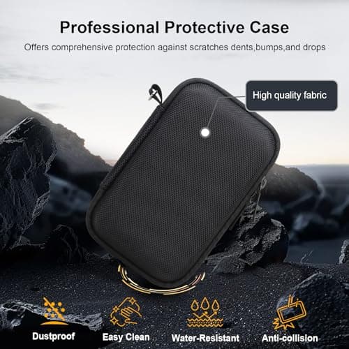 RAIALL Camera Case for Canon PowerShot SX740/ SX730/ SX720/ SX710/ SX620/ SX610 HS Digital Camera, SX740/ SX730 Vlogging Camera Travel Hard Bag, Mesh Pocket for Battery, SD Card and Cable, Black — view 6