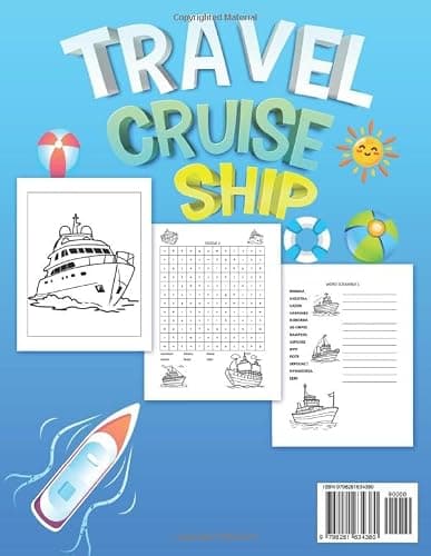 Cruise Ship Activity Book For Kids Ages 5-10 Years Old: Travel Cruise Puzzles & Games for Kids. Includes Coloring, Mazes, Word Scramble, Word Search, Sudoku and More! — view 2
