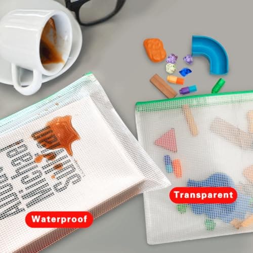 6 PCS Plastic Wallet A4 Zip Wallets Lock Waterproof Clear Bags — view 6