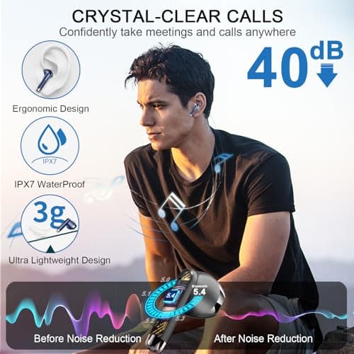 AI Language Translation Earbuds Real Time, 3-in-1 Buletooth 5.4 Translator Earbuds with 7 Translation Modes, 49H Playtime, 164 Languages Headphones Translator In Ear for Travel Business Learning Black — view 5