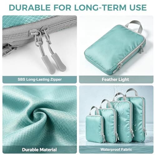Compression Packing Cubes for Suitcases, Ultralight 5 Set Packing Cubes for Backpack Waterproof Travel cubes Suitcase Organizer Bags Set for Luggage Travel Essentials (Blue) — view 4