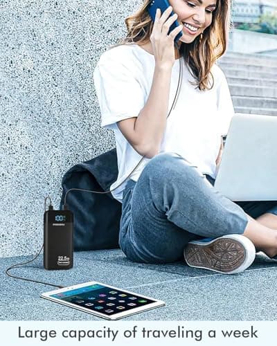 Power Bank 27,000mAh, PD3.0 QC4.0 22.5W Fast Charging PD20W USB C PowerBank Portable Charger With LCD Display 3 Outputs & 2 Inputs for Smartphones Tablets and More — view 4