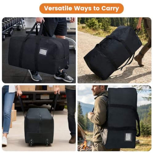 Teamkio 2-Pack Travel Duffle Bag with Wheels, 92L Holdall Luggage Bags — view 6