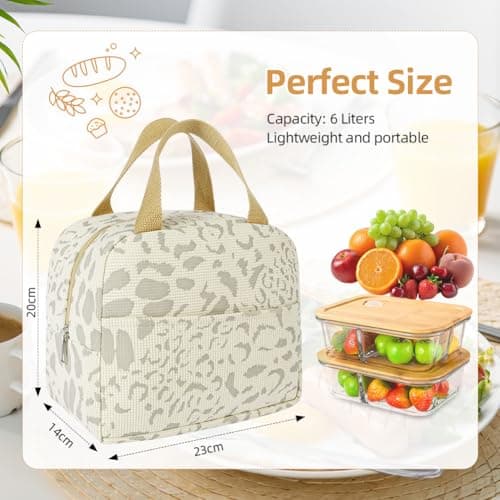 ABOHU Lunch Bags for Women Men, Portable Insulated Lunch Bag Water-Resistant Leak-Proof Lunch Box Tote Bag, Reusable Cooler Tote Lightweight Thermal Lunchbox for Work, School, Picnic & Travel — view 2