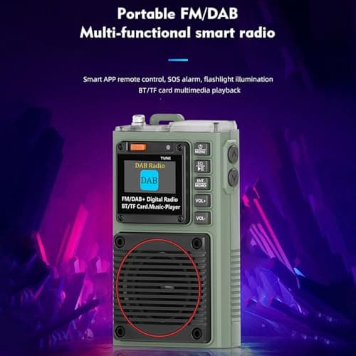 Sxhlseller Portable DAB FM Radio with Bluetooth 5.2, TF Card Playback, App Remote Control, SOS Alarm and Flashlight, for Outdoor Travel and Home Use (HRD-787DAB+) — view 6