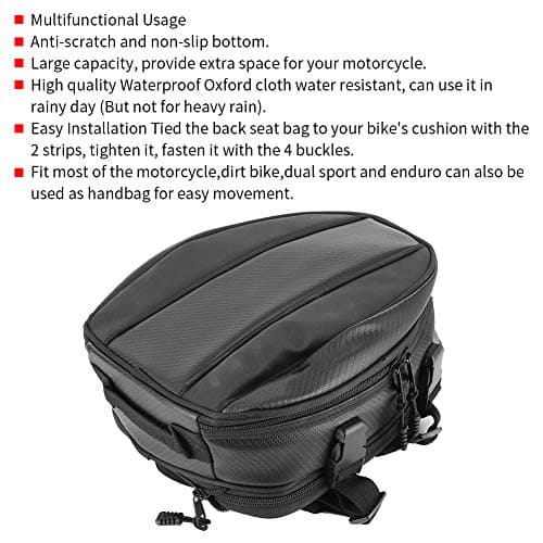 Fydun 10L Motorcycle Tail Bag, Motorcycle Rear Seat Bag Tail Pack Waterproof Back Saddle Helmet Tail Luggage Bags Box — view 4