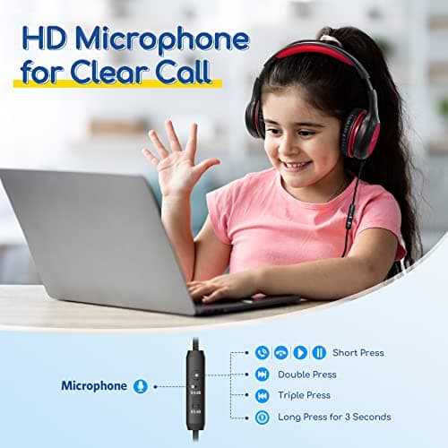 EarFun Kids Headphones Wired with Mic, 85/94dB Volume Limit — view 2