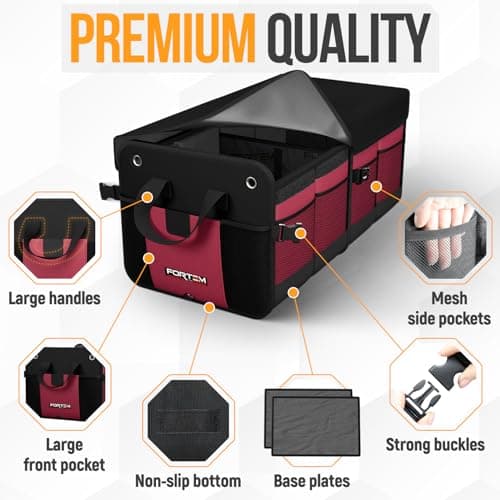 FORTEM Car Boot Organiser- Collapsible Car Organiser & Storage Bag for SUVs — view 2